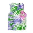 thumbnail image 3 of UPPADA Débardeurs Graphiques pour Femmes Coupe Ample T-Shirts Décontractés Ourlet Fluide Col Rond Tendance Sans Manches Hauts d'Été Vêtements de Plage Vacances Tenues Commandes Passées Historique Vert,m, 3 of 4