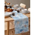 thumbnail image 6 of Boanket Blue Coastal Table Runner - 48 Inch Long, Kitchen Dining Table Runner Dresser Scarves, Starfish Coral Summer Beach Nautical Farmhouse Decor for Coffee Tables Wedding Party Banquet, 6 of 8