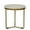 14 x 14 x 18 Inches, variant on Bone Inlay End Table – Round Ivory Top with Diamond Mosaic and Minimalist Design