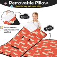thumbnail image 3 of White Cat and Heart Red Pattern Teens Toddler Nap Mat with Pillow, Sleeping Mat Bag for Preschool Daycare 59"x22", 3 of 6