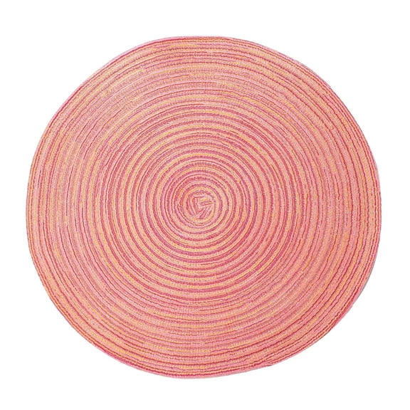 BMYJ Braided Placemats Set, Washable Woven Cotton and Polyester 15-Inch Heat Resistant Table Mats for Kitchen, Dining Table, and Party, Natural and Decorative Table Setting