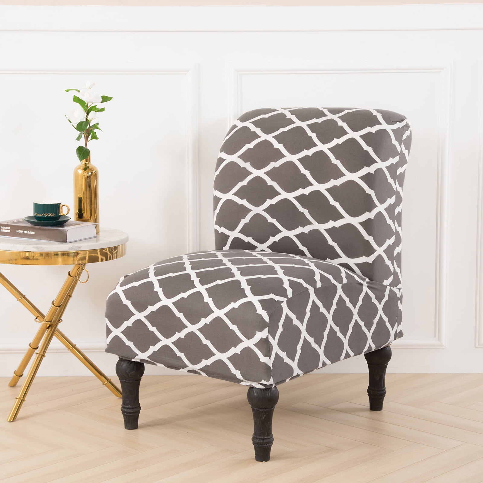 Armless Chair Slipcovers Accent Chair Cover Stretch Removable Furniture