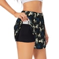 thumbnail image 1 of Balery Octopus 1 Pantalones cortos deportivos para mujer con forro y dos bolsillos, elásticos, para entrenamiento, gimnasio, yoga-Large, 1 of 7