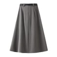thumbnail image 6 of Ydojg Women Skirts Casual Dress Mid Length Suit Skirt A Line High Waisted Pleated Skirt Daily Half Suit Skirts Grey M, 6 of 9