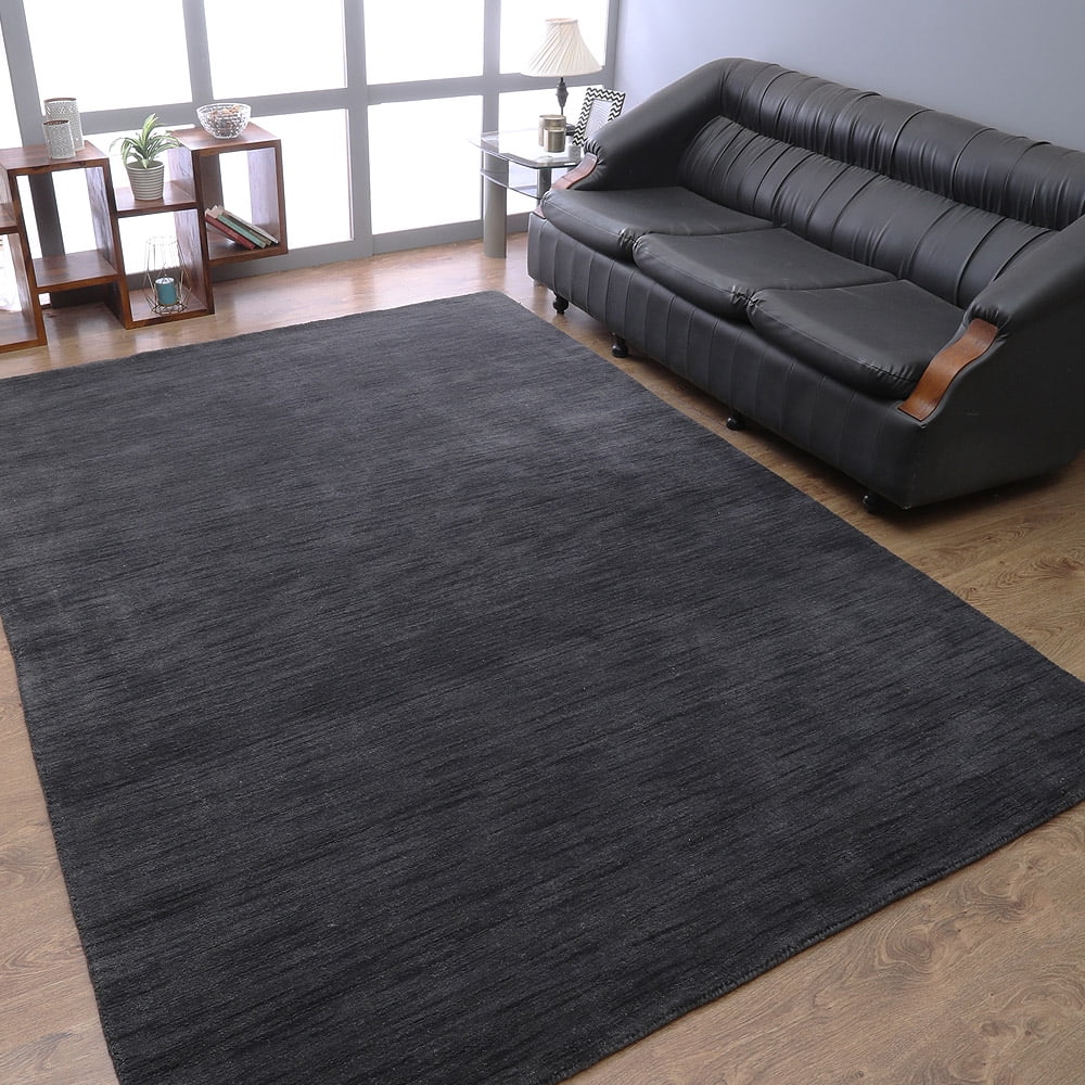Rugsotic Carpets Hand Knotted Loom, Solid Wool Area Rug for Living room