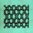 thumbnail image 1 of Ahgly Company Indoor Square Oriental Turquoise Blue Traditional Area Rugs, 3' Square, 1 of 4