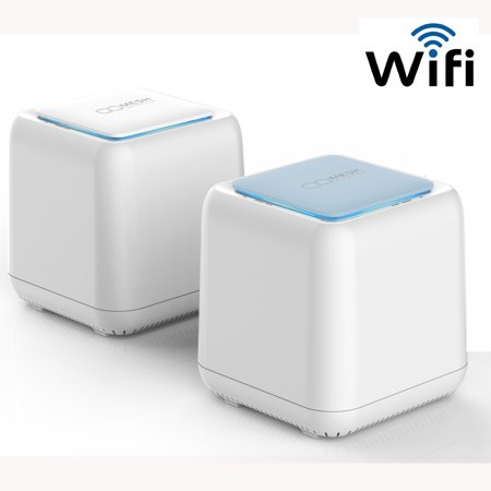 MeshGo Whole Home Intelligent Mesh WiFi System to Replace Traditional WiFi Router and WiFi Extenders – Coverage up to 3,000 Sq Ft(2-4 rooms) Easy setup Works with Alexa (Best Coverage Wifi Router)