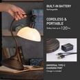 thumbnail image 3 of O'Bright Bankers - Cordless LED Table Lamp, Battery-Operated, Rechargeable, 3-Level Dimming, Universal USB-C Charging, 180° Swivel Head, White Jade Glass Shade, Oil Rubbed Bronze, 3 of 7