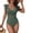 Army Green, variant on Ayolanni One-Piece Womens Swimsuits Mesh Sheer Push-Up Tummy Control Swimwear Solid Ruffled Low Back Casual Bathing Suit Green L