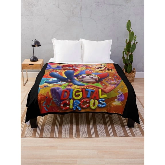 The Amazing Digital Circus Flannel Blanket, Soft & Warm Cozy Bed Throw - Size 30x40