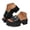 Black, variant on Lug Sole Platform Sandals for Women Fashion Solid Chunky Heeled One Band Slides Lightweight EVA Outdoor Slippers White Size 9