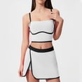thumbnail image 5 of Gfyviroh Women's 2 Piece Matching Sets Square Neck Camisole with Spaghetti Straps and Skorts Sets Slim Fit Trendy Patchwork Sets, 5 of 8