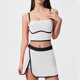 thumbnail image 4 of Conjunto de Dos Piezas para las Mujeres Verano Plus Tamaño Suelto Pantalones Cortos Sling Dos Piezas con Correa Ajustable Crop Top Y Falda Lateral-Hendidura, 4 of 8
