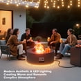 thumbnail image 4 of 30 in. Round Propane Fire Pit Table with LED Light - 50,000 BTU Gray Outdoor Fire Pit with Tank Holder, Gas Fire Pits s for Outside (Dark Gray, Golden LED Light), 4 of 9
