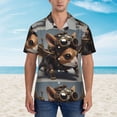 thumbnail image 2 of Balery Steampunk Squirrel Pilot Camisas hawaianas de manga corta para hombre, camisas playeras de corte holgado, camisas de vacaciones con botones,Medium, 2 of 7