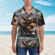 thumbnail image 2 of Balery Steampunk Squirrel Pilot Camisas hawaianas de manga corta para hombre, camisas playeras de corte holgado, camisas de vacaciones con botones,Medium, 2 of 7