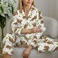 thumbnail image 4 of Goofa Cute Sloth Printed Women’s 2 Piece Pajama Set Super,Pajamas Women's Long Sleeve Sleepwear Soft Button Down Loungewear Pjs Lounge Set Nightwear-Large, 4 of 9