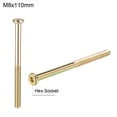 thumbnail image 3 of M8x110mm Furniture Screw Hex Socket Machine Screws Zinc Plated Fasteners Bolts Half Thread Carbon Steel 10 Pcs, 3 of 4
