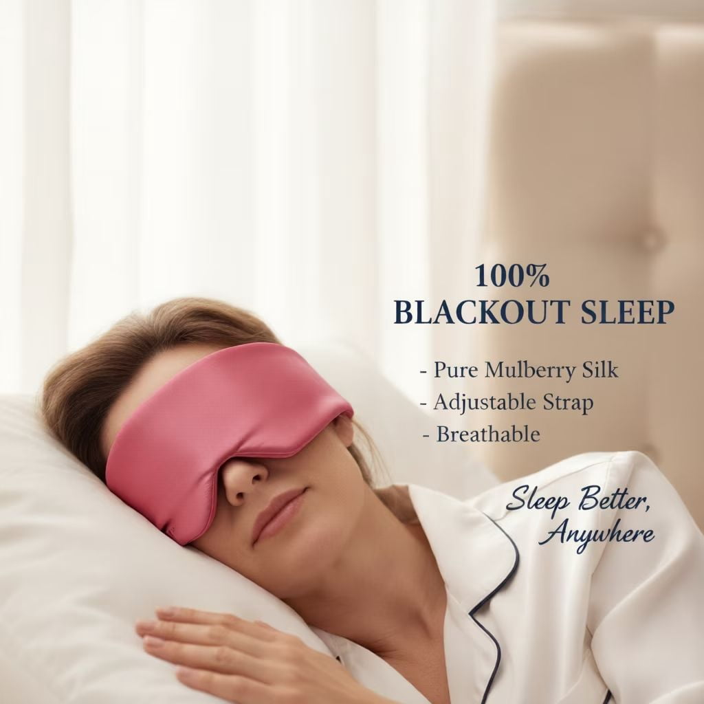 FACEMOON Ultra Slim 22 Momme 100% Mulberry Silk Eye Mask, Adjustable