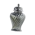 thumbnail image 4 of deevoka Ceramic Bud Vase Luxury Porcelain Ginger Jar with Lid for Wedding Cafe Shelf Silvery, 4 of 9