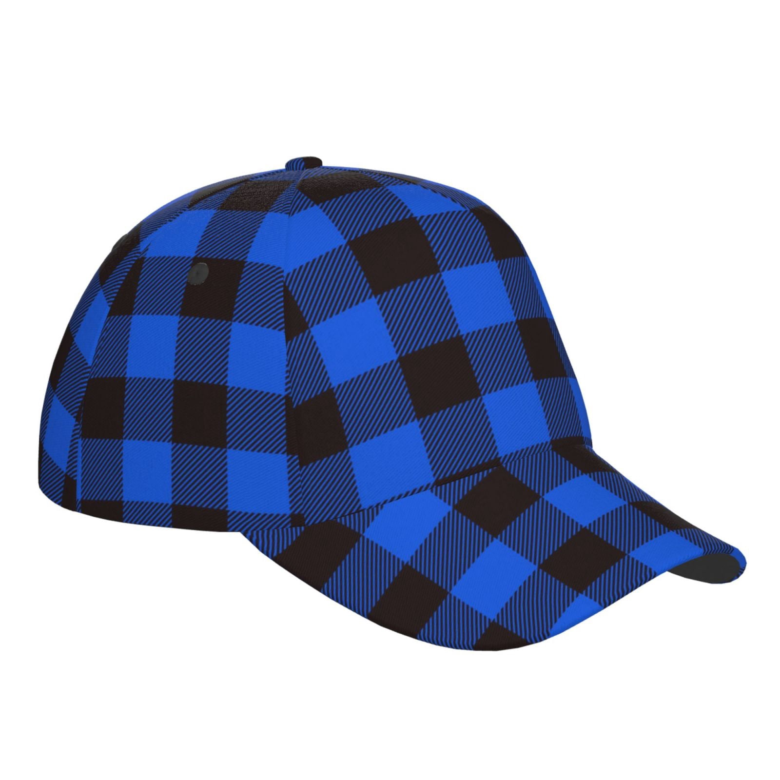 Picia Buffalo Plaid Blue Black pattern Trucker Low Profile Hat Men
