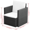 thumbnail image 4 of vidaXL Garden Chair with Cushions and Pillows Poly Rattan Black, 4 of 4