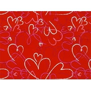 Pack of 1, Heart Toss 26" x 417' Half Ream Roll Gift Wrap for Holiday, Party, Kids' Birthday, Wedding & Special Occasion Packaging