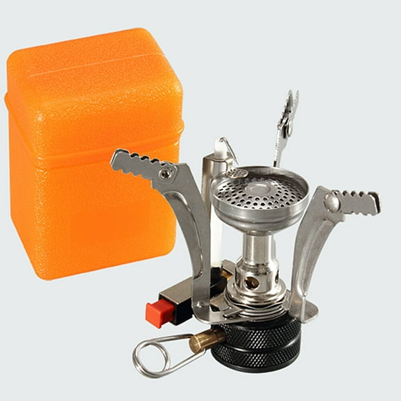 EXHUMKY Outdoor Mini Stove 1Pack Portable Gas Stove High Thermal Efficiency Lightweight Furnace End Silver