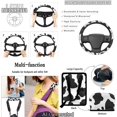 thumbnail image 5 of HUISEFOR Cow Print Car Seat Cover Full Set 15 Pieces for Most Truck SUV Steering Wheel Cover Seat Belt Cover Car Trash Can Air Vent Storage Bag Keychain Rear View Mirror Cover, 5 of 7