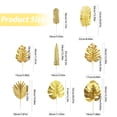 thumbnail image 3 of Artificial Golden Leaves with Stems Fake Gold Plants Foliage Stems Simulation Monstera Palm Leaves for Wedding Party Picks DIY Wreath Crafts Tabletop Vase Filler Decors, 1Pc(Gold6,14.1x3.9"), 3 of 9