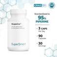 thumbnail image 6 of SuperSmart Bioperine 30mg per Day (95% Piperine) - Black Pepper Extract Supplement - Absorption Enhancer - Digestive Enzymes Support | Non-GMO & Gluten Free - 90 Vegetarian Capsules, 6 of 9