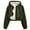 Green, variant on Women's Solid Color Wool Lining Jackets Thick Corduroy Long Sleeved Hooded Zipper Warm Lining Short Jacket Jacket with Pockets