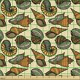 thumbnail image 2 of Nautical Fabric by the Yard, Vintage Art Style Image of Empty Shells from Various Sea Creatures, Decorative Upholstery Fabric for Chairs & Home Accents, Champagne and Multicolor by Ambesonne, 2 of 5