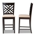 thumbnail image 2 of Bowery Hill 25"H Upholstered Wood Bar Stool in Sand and Brown (Set of 2), 2 of 7