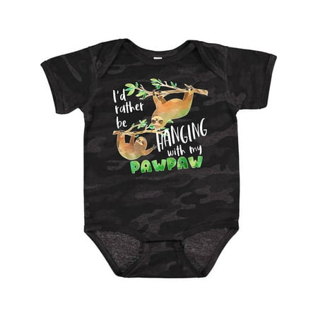 

Inktastic Id Rather Be Hanging with my Pawpaw- Cute Sloths Gift Baby Boy or Baby Girl Bodysuit