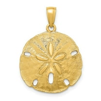 Extel Large 10k Gold Polished Sand Dollar Charm, Made in USA