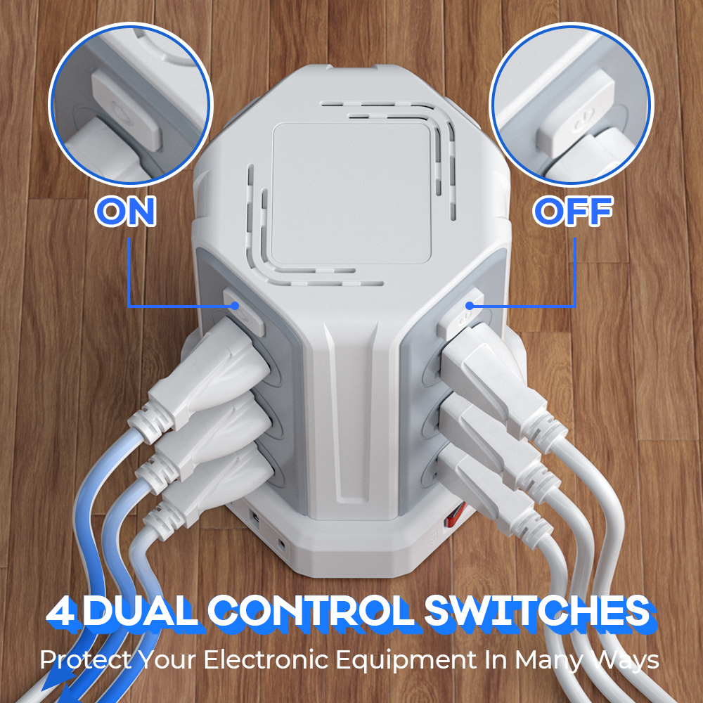 Smallrt Surge Protector Power Strip Tower, 12 Outlet photo 4