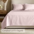 thumbnail image 3 of Bare Home Organic Sateen Sheet Set - 400 Thread Count - 100% Organic Cotton - 4 Piece - Queen, Dusty Pink, 3 of 10