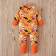 thumbnail image 7 of XIMIN Baby Boys Girls Halloween Clothes Newborn Ghost Long Sleeve Footed Pajamas One-Piece Sleeper Snug Fit Romper Toddler Pumpkin Print Jumpsuit Outfits, 7 of 7