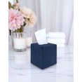 thumbnail image 3 of PILLOWPIA James Stonewashed Linen Tissue Box Holder, Indigo, Decorative Home Accessory, 4.5" L x 4.5" W x 5.5" H, 3 of 6