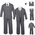 thumbnail image 1 of Garçons Bébé Tout-Petit Adolescent Formel Mariage Gris Foncé Costumes Smoking Géométrique Cravate S-20, 1 of 1