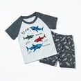 thumbnail image 2 of TOWED22 Toddler Boy Clothes Cute Kids Cotton Summer Outfits Casual Short Sleeve Shorts Set For Boys 1-7 Years(Sky Blue,6-7 Y), 2 of 9