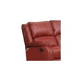 thumbnail image 3 of Faux Leather Upholstered Metal Loveseat with Dual Recliner, Red, 3 of 7