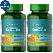 2 Pack - Puritan's Pride Turmeric Curcumin 1000 Mg W/Bioperine 60 Count