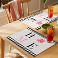 thumbnail image 4 of Farmhouse HOME Placemats Set of 4 Pink Tulip Black White Plaid Wooden Place Mats Indoor Wipeable Table Mats Washable Cloth Dining Table Placemats for Kitchen Holiday Party Home Decor 13x19 Inch, 4 of 9