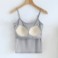 thumbnail image 5 of BRGZLK Women's Camisole Tops Fashion Solid Color With Chest Pad No Steel Rings Bottom Cotton Undershirts Spaghetti Strap Top Gray S, 5 of 6