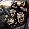 thumbnail image 2 of ZHANZZK Set of 2 Car Seat Covers Floral Skulls Flowers Universal Auto Front Seats Protector Fits for Car,SUV Sedan,Truck, 2 of 3