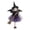 Purple, variant on Halloween Witch Doll Decor with Broomstick for Indoor Outdoor Party Decoration, 9.4 Inch Hanging Witch Figurine for Home Display (Purple)