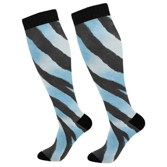 joogoo Gradient Zebra Skin Long Socks Women Men Knee High Sock