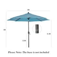 thumbnail image 5 of Ulax Furniture 9Ft Outdoor Sunbrella Tiltable Round Market Umbrella with Aluminum Pole and Crank (Dolce Oasis), 5 of 7